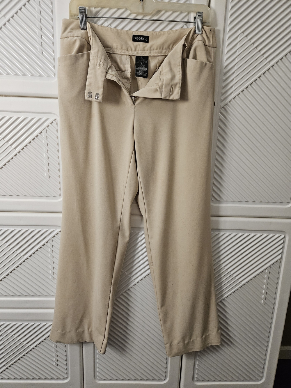 George Khaki Dress Pants — Light Beige Straight Leg